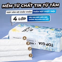 Khăn Giấy Rút Treo Tường Top Gia Mộc An Thùng 10/5 bịch, Bịch 1000 Tờ 4 Lớp, mềm mịn, an toàn 5