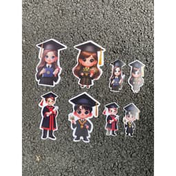 Banner CHIBI size to(15cm) tốt nghiệp cắm bó hoa trang trí bánh kem cực xinh 5