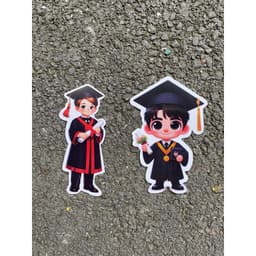 Banner CHIBI size to(15cm) tốt nghiệp cắm bó hoa trang trí bánh kem cực xinh 3