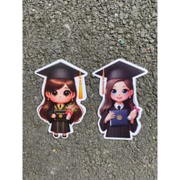 Banner CHIBI size to(15cm) tốt nghiệp cắm bó hoa trang trí bánh kem cực xinh 6