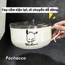 Bát Ăn Mì Inox 304 Có Tay Cầm Và Nắp Cách Nhiệt 900ml – Bát Úp Mì Chống Nóng, Tô Ăn Mì Tôm Cao Cấp Tiện Lợi 8