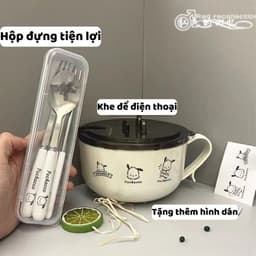 Bát Ăn Mì Inox 304 Có Tay Cầm Và Nắp Cách Nhiệt 900ml – Bát Úp Mì Chống Nóng, Tô Ăn Mì Tôm Cao Cấp Tiện Lợi 3