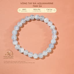Ngọc Đan Tâm - Vòng Tay Đá Aquamarine 7mm 3A - Mệnh Thuỷ & Mệnh Mộc 1