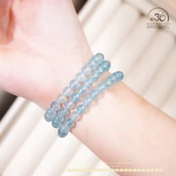 Ngọc Đan Tâm - Chuỗi Vòng Tay Đá Aquamarine 6mm 4A - Mệnh Thuỷ & Mệnh Mộc 6