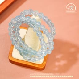 Ngọc Đan Tâm - Chuỗi Vòng Tay Đá Aquamarine 6mm 4A - Mệnh Thuỷ & Mệnh Mộc 4