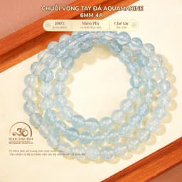 Ngọc Đan Tâm - Chuỗi Vòng Tay Đá Aquamarine 6mm 4A - Mệnh Thuỷ & Mệnh Mộc 1