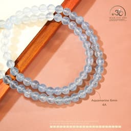 Ngọc Đan Tâm - Chuỗi Vòng Tay Đá Aquamarine 6mm 4A - Mệnh Thuỷ & Mệnh Mộc 2