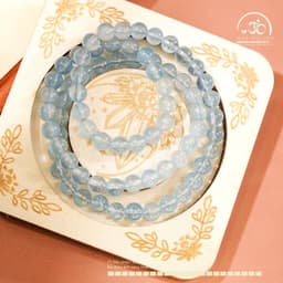 Ngọc Đan Tâm - Chuỗi Vòng Tay Đá Aquamarine 6mm 4A - Mệnh Thuỷ & Mệnh Mộc 3