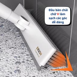 Cây Chà Sàn Nhà Tắm, Chổi Chà Sàn Và Gạt Nước Đa Năng 2 Trong 1, Chổi Cọ Nhà Vệ Sinh Dài 100cm EzHome 6
