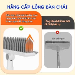 Cây Chà Sàn Nhà Tắm, Chổi Chà Sàn Và Gạt Nước Đa Năng 2 Trong 1, Chổi Cọ Nhà Vệ Sinh Dài 100cm EzHome 3