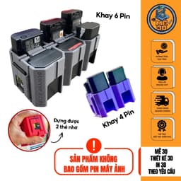 Khay Hộp Đựng 4 Pin hoặc 6 Pin Sony FZ100 + 2 Thẻ SD Cao Cấp [Mê 3D] 1