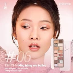 [QIANYAN] Bảng Phấn Mắt Cheeryep QIANYAN Natural Color Starring 16 Ô Đa Dạng Tone Nhũ Lì Bám Phấn 9