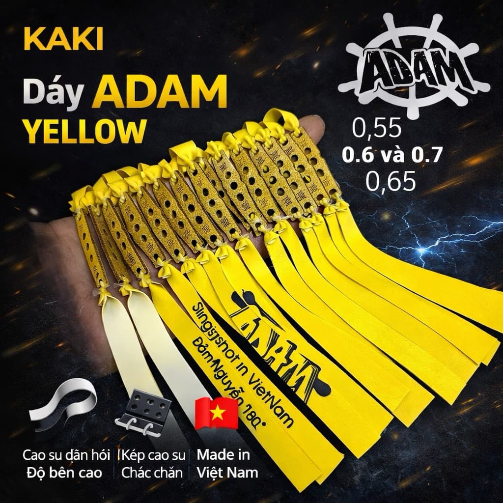 Dây Cao Su Adam Vàng 0.65mm tới má