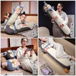 Gối Ôm Gấu Bông Chim Cánh Cụt Quang Khăn Nhà Miu Gấu Xinh 7