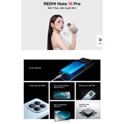 Điện Thoại Xiaomi Redmi Note 15 Pro 4G 12GB 256GB Chính Hãng BH 18 Tháng 2