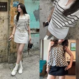 (ẢNH OLDSCHOOL) Chân váy KAKI MỀM dáng ngắn chữ A kèm quần trong cho nữ m506 4