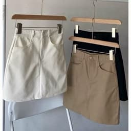 (ẢNH OLDSCHOOL) Chân váy KAKI MỀM dáng ngắn chữ A kèm quần trong cho nữ m506 6