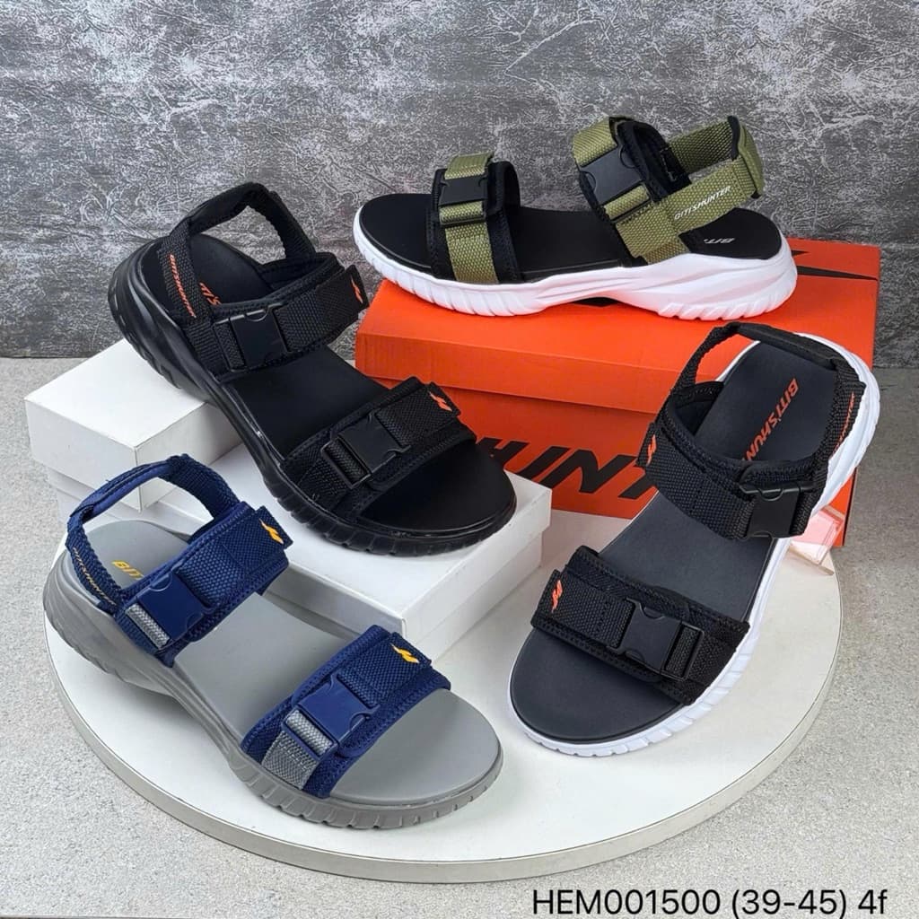 Biti's Dép Sandal Nam Hunter HEM001500 Quai Dán Điều Chỉnh Đế Cao Su Chống Trượt, Chất Liệu Cao Cấp