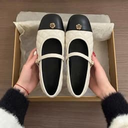 Giày Búp Bê Mary Jane– Giày Bệt Nữ Công Sở Đính Hoa Trà Da Quả Trám Sang Xịn Dễ Phối Đồ Cực Xinh-N0006 - Teemo 3