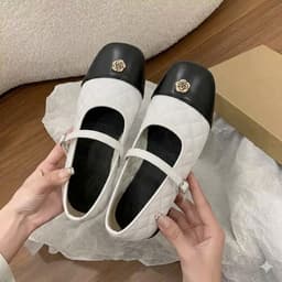 Giày Búp Bê Mary Jane– Giày Bệt Nữ Công Sở Đính Hoa Trà Da Quả Trám Sang Xịn Dễ Phối Đồ Cực Xinh-N0006 - Teemo 4