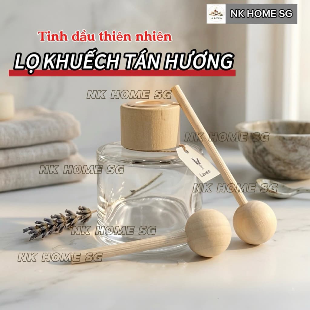 Chai Đựng Tinh Dầu Khuếch Tán Thủy Tinh Nắp Gỗ 100 50ml – Đựng Tinh Dầu, Nước Hoa Thơm Phòng & Ô Tô