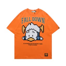 Áo Thun Vịt Fall Down 3178 Phom Rộng HY KOREA Vải Cotton 65/35 Co giãn Phù Hợp Nam Nữ Từ 35 Tới 80kg 5