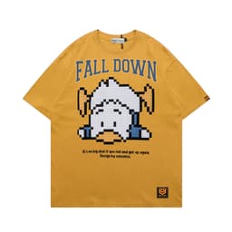 Áo Thun Vịt Fall Down 3178 Phom Rộng HY KOREA Vải Cotton 65/35 Co giãn Phù Hợp Nam Nữ Từ 35 Tới 80kg 8