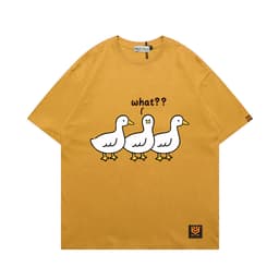 Áo Thun ba con vịt 3171 Phom Rộng HY KOREA Vải Cotton 65/35 Co giãn Phù Hợp Nam Nữ Từ 35 Tới 80kg 6
