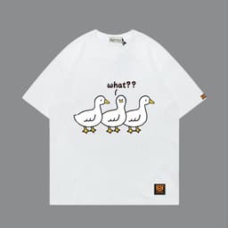 Áo Thun ba con vịt 3171 Phom Rộng HY KOREA Vải Cotton 65/35 Co giãn Phù Hợp Nam Nữ Từ 35 Tới 80kg 8