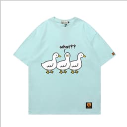 Áo Thun ba con vịt 3171 Phom Rộng HY KOREA Vải Cotton 65/35 Co giãn Phù Hợp Nam Nữ Từ 35 Tới 80kg 3