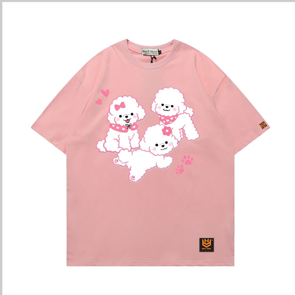Áo Thun 3181 Phom Rộng HY KOREA Vải Cotton 65/35 Co giãn Phù Hợp Nam Nữ Từ 35 Tới 80kg