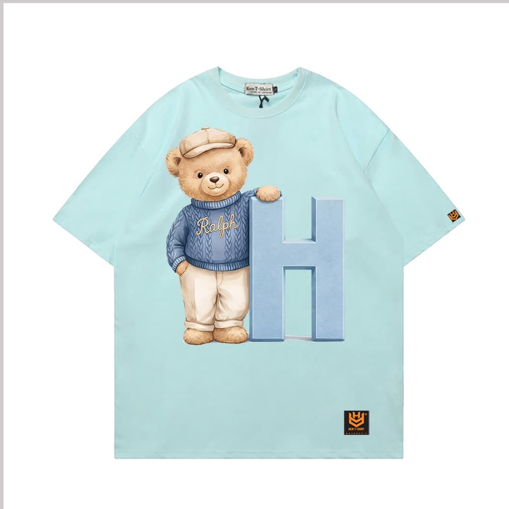 Áo Thun 3175 Phom Rộng HY KOREA Vải Cotton 65/35 Co giãn Phù Hợp Nam Nữ Từ 35 Tới 80kg