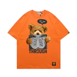 Áo Thun Bear THROUGH 3187 Phom Rộng HY KOREA Vải Cotton 65/35 Co giãn Phù Hợp Nam Nữ Từ 35 Tới 80kg 6