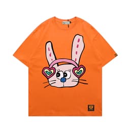 Áo Thun Thỏ Tai Nghe Cầu Vồng 3195 Phom Rộng HY KOREA Vải Cotton 65/35 Co giãn Phù Hợp Nam Nữ Từ 35 Tới 80kg 4