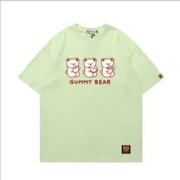 Áo Thun Gummy Bear 3194 Phom Rộng HY KOREA Vải Cotton 65/35 Co giãn Phù Hợp Nam Nữ Từ 35 Tới 80kg 5