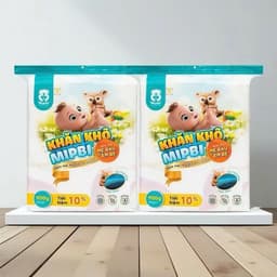 Combo 2 Gói Khăn vải khô Mipbi giá rẻ cho mẹ và bé sơ sinh - 600g, 900g, 800g, 1000g  3