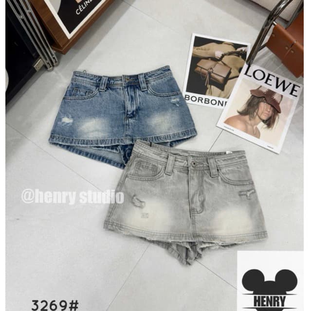 QUẦN VÁY JEANS RÁCH MINI BASIC HÀNG QCL1 MS293269