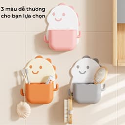 Hộp Đựng Bàn Chải Đánh Răng Dán Tường Hình Khủng Long – Kệ Đựng Bàn Chải Kem Đánh Răng Cho Phòng Tắm 3
