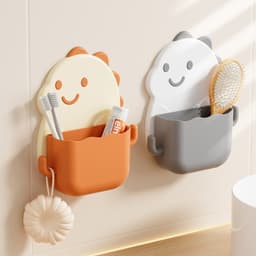 Hộp Đựng Bàn Chải Đánh Răng Dán Tường Hình Khủng Long – Kệ Đựng Bàn Chải Kem Đánh Răng Cho Phòng Tắm 6