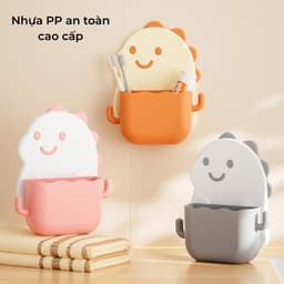 Hộp Đựng Bàn Chải Đánh Răng Dán Tường Hình Khủng Long – Kệ Đựng Bàn Chải Kem Đánh Răng Cho Phòng Tắm 5