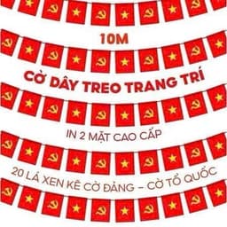 BÁN SỈ Dây Cờ Đảng – Cờ Tổ Quốc 10m | Dây Cờ Trang Trí Sự Kiện, Quán Cafe, Lễ Hội | In 2 Mặt Cao Cấp 2