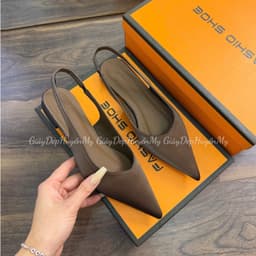 [ Giày Dép Huyền My ] Sục nữ mũi nhọn basic chất nhung mịn hàng cao cấp full hộp - TT004 1