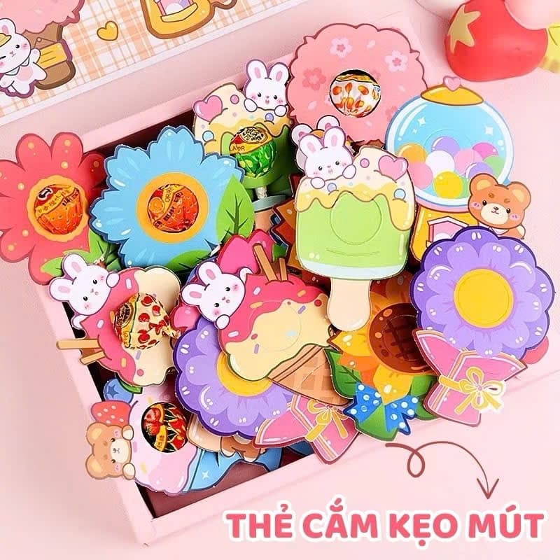 BÁN SỈ Set 100 / 200 / 300 Thẻ Cắm Kẹo Mút Trang Trí Bó Hoa - KHÔNG GỒM KẸO | Phụ Kiện Bó Hoa Kẹo Dễ Thương