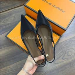 [ Giày Dép Huyền My ] Sục nữ mũi nhọn basic chất nhung mịn hàng cao cấp full hộp - TT004 2