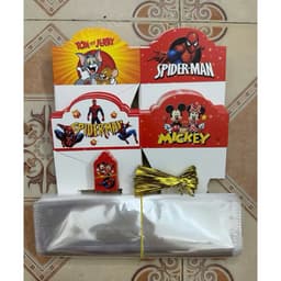 Set 20 / 30 / 50 Khay Đựng Quà Bánh Kẹo Hoạt Hình + Túi Gói Quà | Khay Làm Combo Snack Box 3