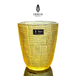 Bộ 6 Cốc Thủy Tinh Pha Lê IRRIS Kristall Cao Cấp - Set Ly 6 Màu Họa Tiết Vân Lưới Dập Nổi Sang Trọng 6