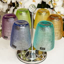 Bộ 6 Cốc Thủy Tinh Pha Lê IRRIS Kristall Cao Cấp - Set Ly 6 Màu Họa Tiết Vân Lưới Dập Nổi Sang Trọng 3