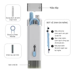 Bộ Dụng Cụ Vệ Sinh Laptop Máy Tính Điện Thoại 7In1 - Bộ Vệ Sinh Tai Nghe Bàn Phím Tiện Dụng 2