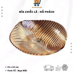 Đĩa Thuỷ Tinh Hình Lá 24cm 4