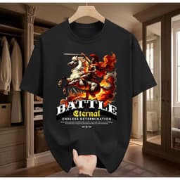 Áo Thun Unisex Nam Nữ in hình Ngựa BATTLE Chất Cotton 100% co giãn 4 chiều 3